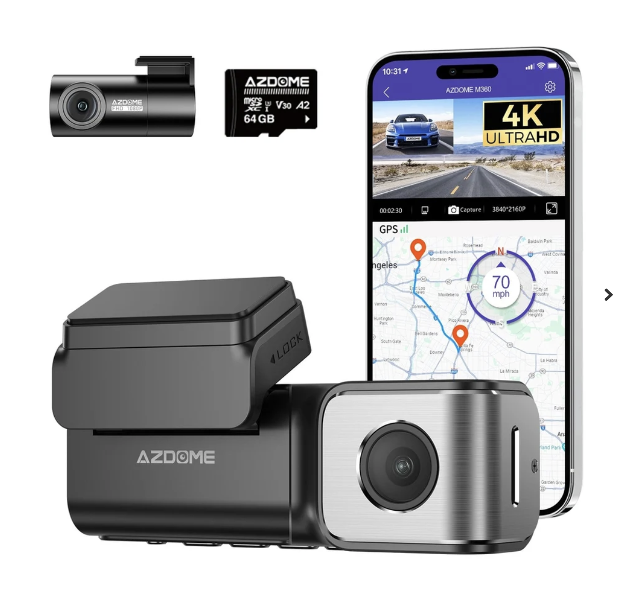 Azdome 2-Way Dashcam